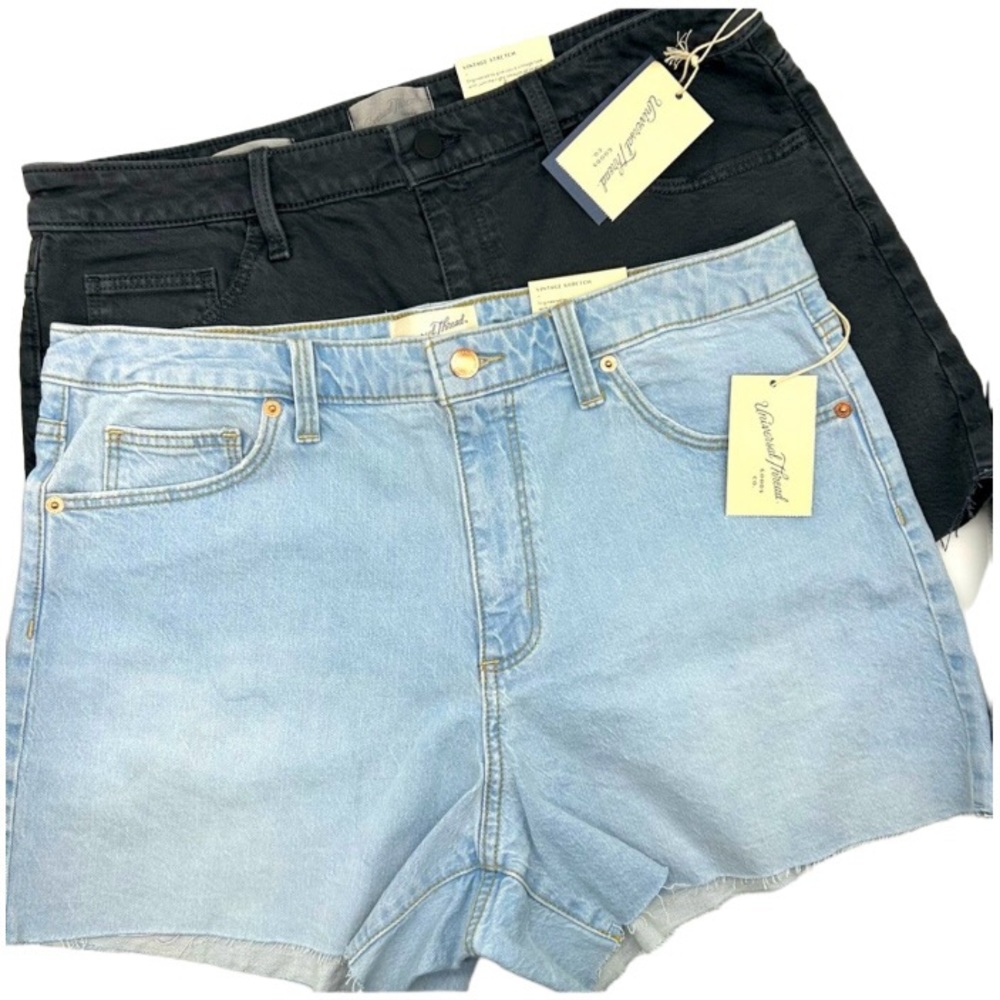 Women’s Universal Thread High-Rise Vintage Midi Jean Shorts (Set of 2) Size 14R